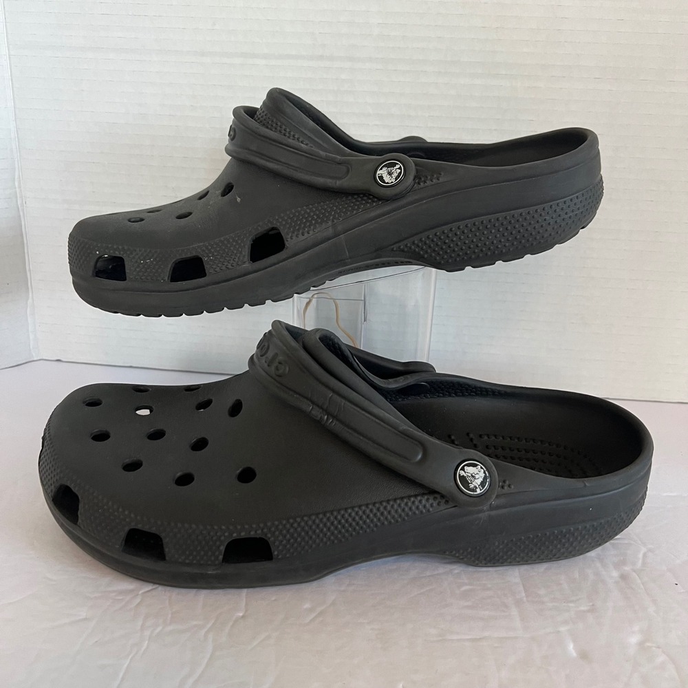 Crocs Classic Clog Black Slip On Water Shoes Mens 11 Womens 13